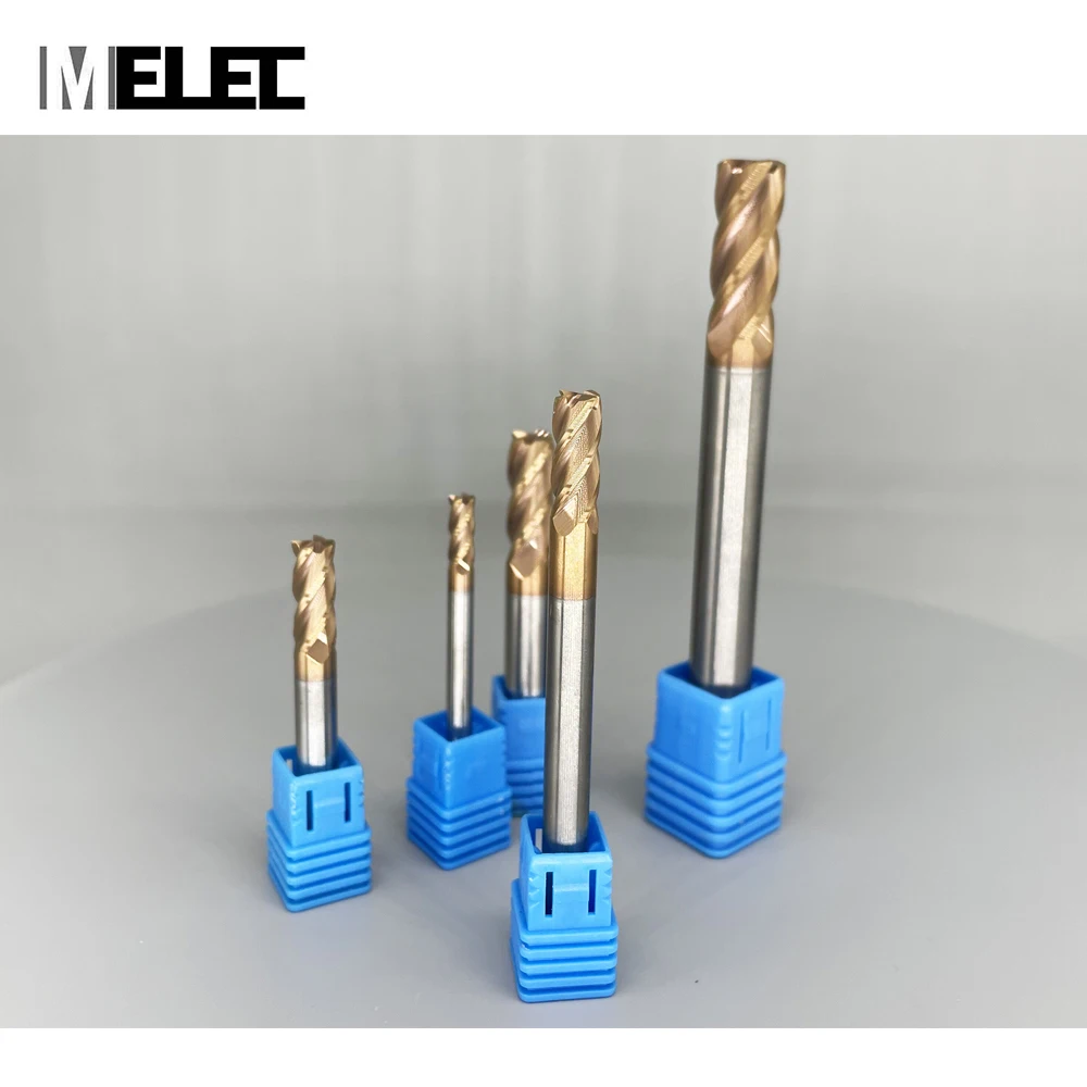 Металлический фрезерный станок MELEC из карбида вольфрама hss hrc60 6R0.5*15 * D6 50 мм с 4 канавками и угловым радиусом