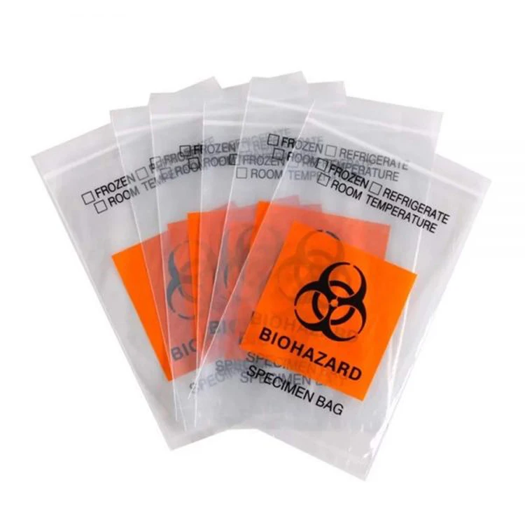 Hot Sale Customized Plastic Medical Transparent Biohazard Specimen Bag