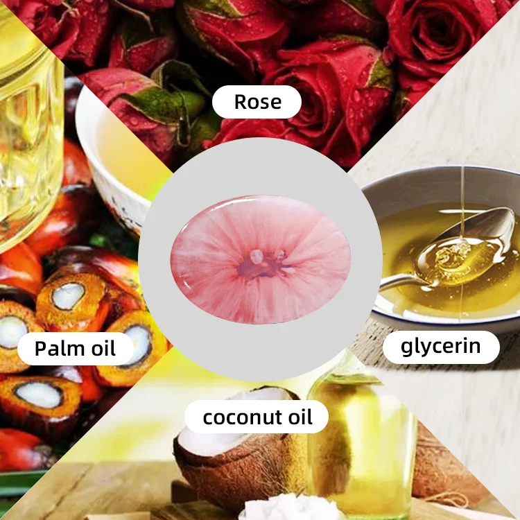 Handmade Rose Lily Moisturizing Handmade Soap Deep Cleansing Rose Soap Toilet Soap Face Whitening  Natural Scent Palm Oil