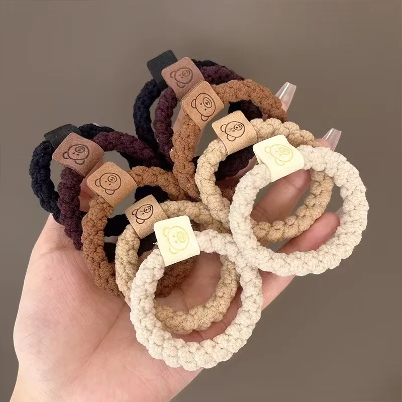 DOWELL  Simple head rope female autumn and winter high elastic durable thick band bear hair headwear tied hair