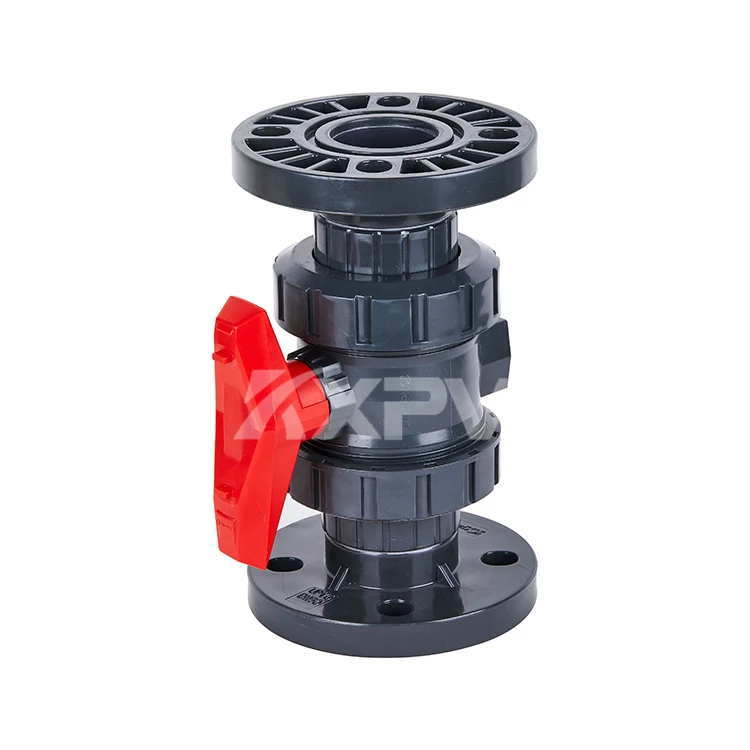 Промышленный высокотемпературный Химически стойкий пластиковый ПВХ санитарный фланец шаровой кран по низкой цене