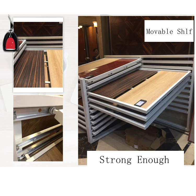 Ceramic Tile Sample Showroom Floor Display Stand Quality Metal Advertising Display Rack Metal Frame KT Board Advertising Carton