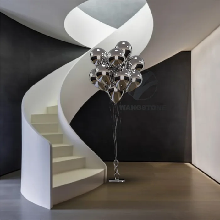Modern Indoor Mirror Polished Stainless Steel Balloon Sculpture