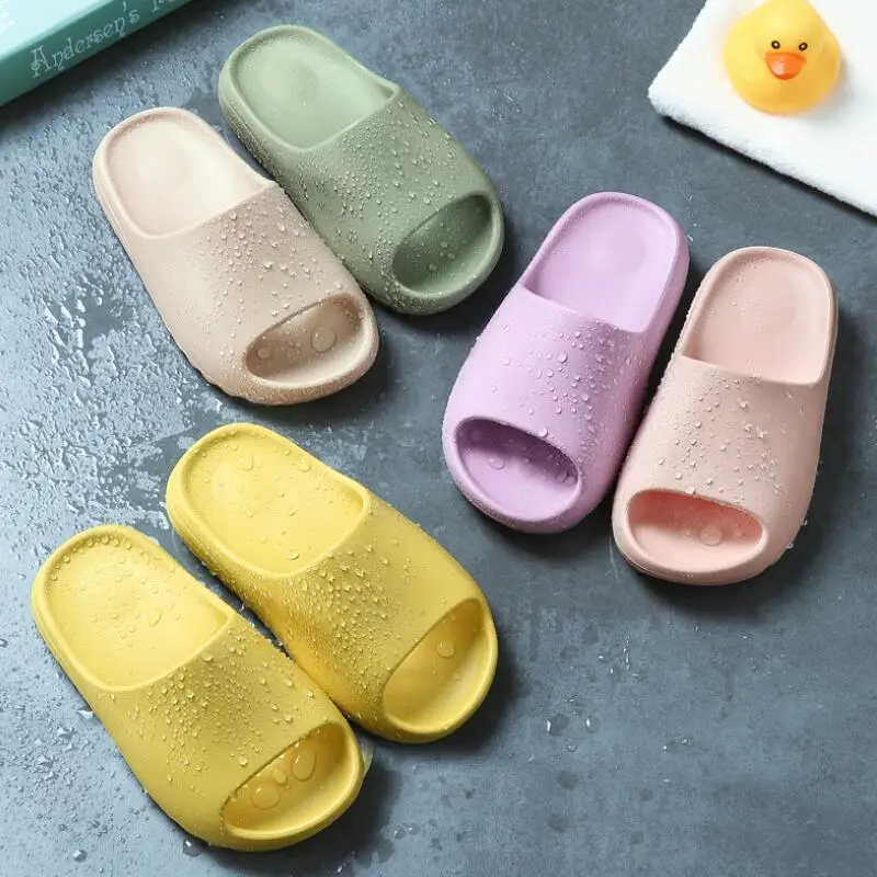 promotion high quality eco light eva summer plain brand logo slipper children kids yezzy sandals