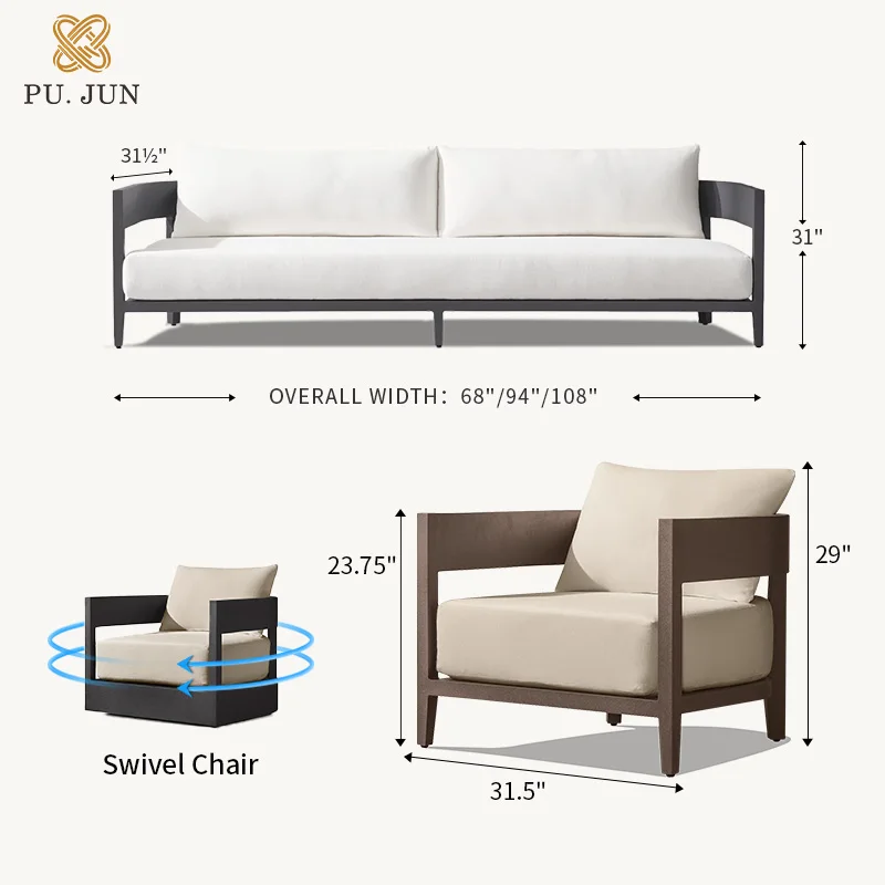 new modern design alloy couch with glass outdoor furniture aluminum sofa set ambia metal aluminium garden furniture outdoor set