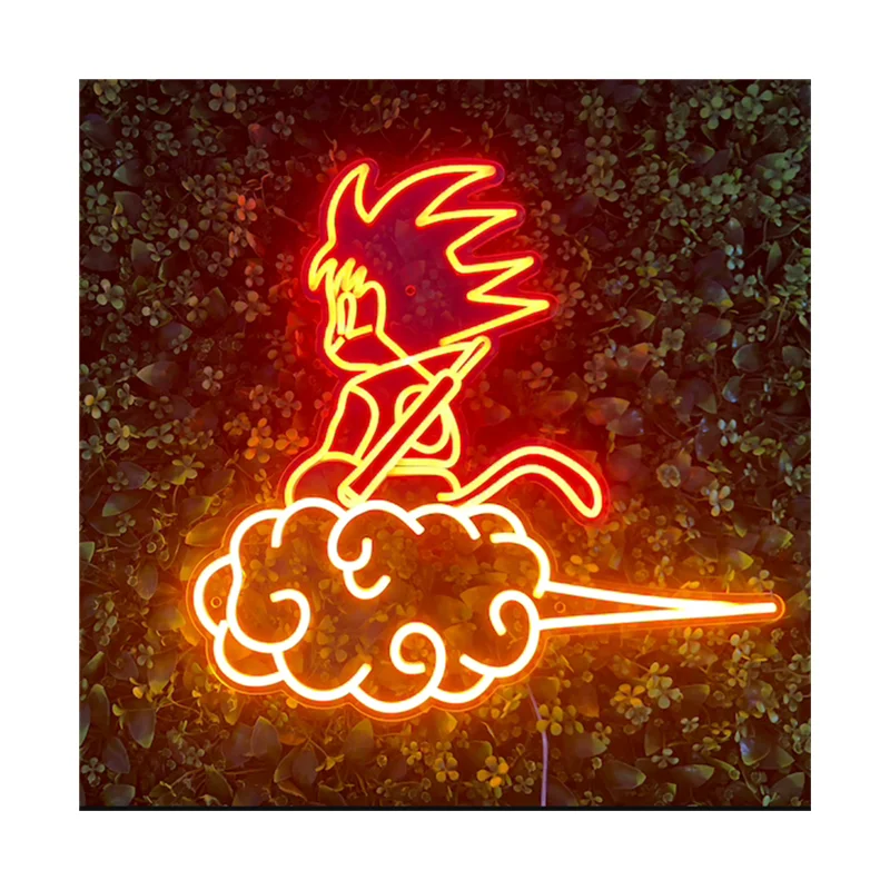 Заказные прямые поставки гибкий светильник неоновая лампа аниме День Рождения декоративные вывески светодиодная неоновая вывеска Гоку
