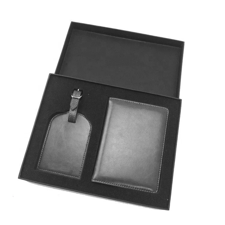 High quality promotion slim passport holder luggage tag travel gift set box sublimation passport cover blanks