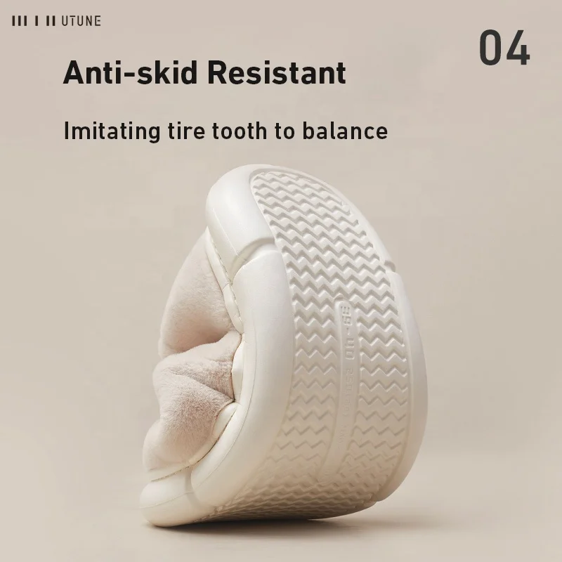 UTUNE Winter House Slippers Fashion Color Plush Cotton Indoor Home Fur Fax Furry Slippers