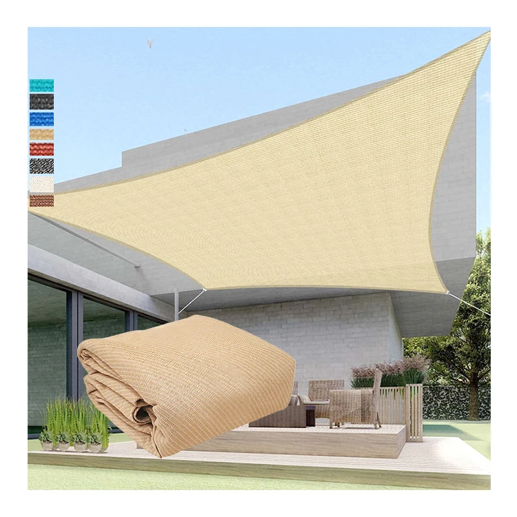 Outdoor Patio Pergola Cover Blockage 95% UV Resistant(Beige) Canopy HDPE Sun Shade Sail Rectangle