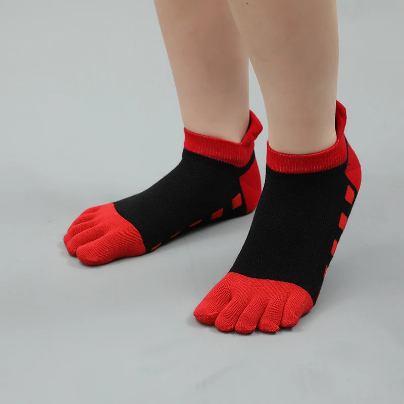 
Wholesale Cheap Organic Cotton Athletic Five Fingers Athletic Toe Sports Crew Pedicure Socks 