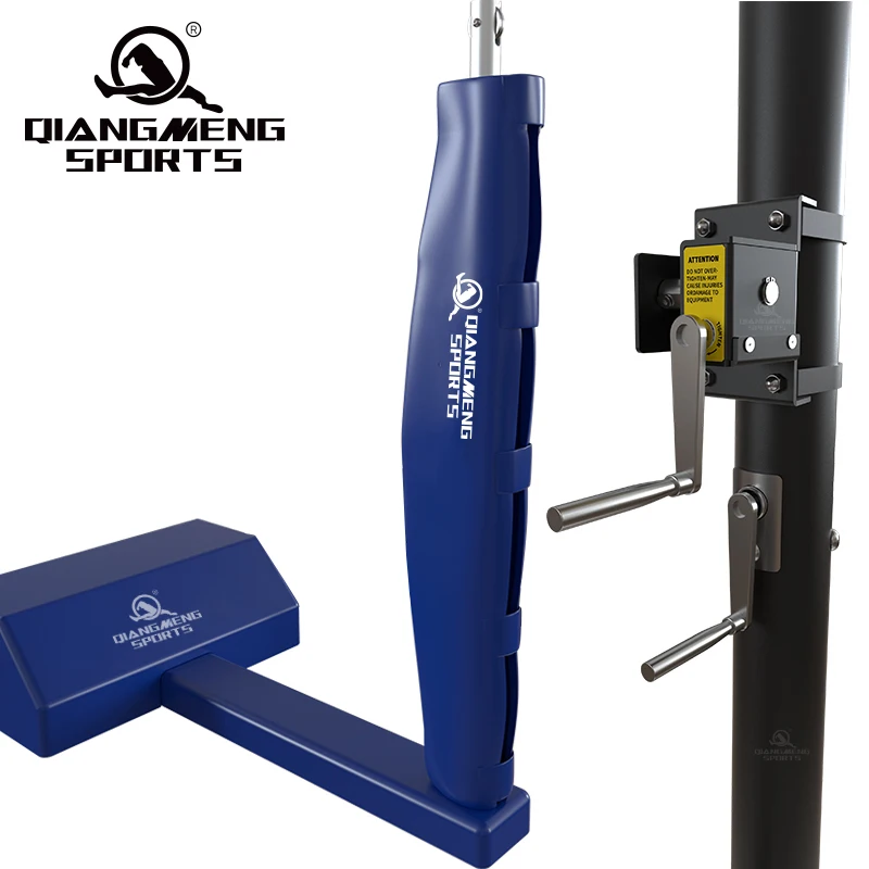 Height Adjustable Volleyball Box on Wheels Steel Volleyball upright Height Adjustable Volleyball Posts with Net Kit