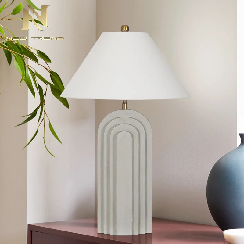 Contemporary Style Indoor Decoration Restaurant Hotel Room Bedroom White LED Table Lamp