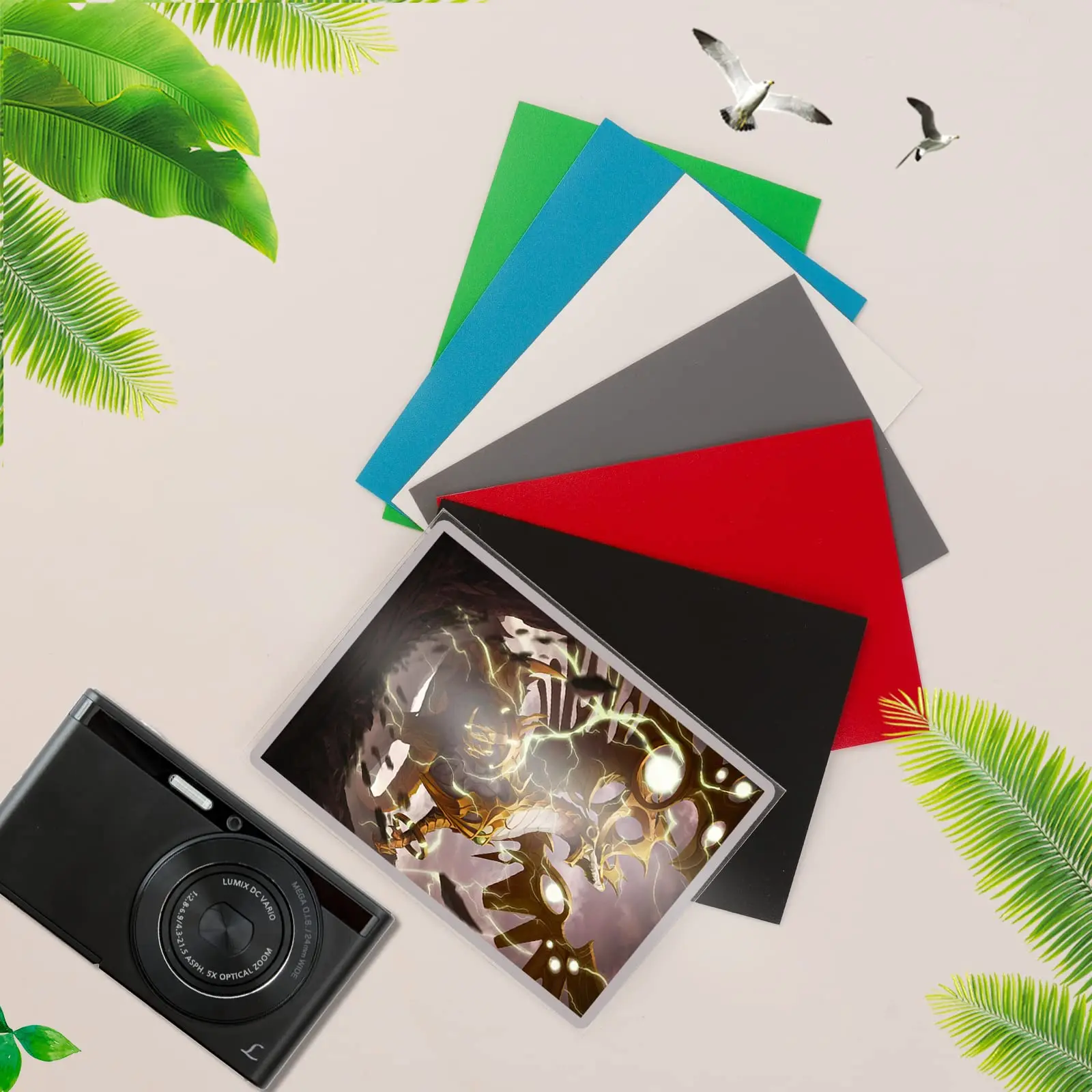 100 pcs Premium Colored Matte Card Sleeve 7 Colors Consistently Cutting Mtg TCG CCG Yugioh Game PP Material Heat Seal Handle