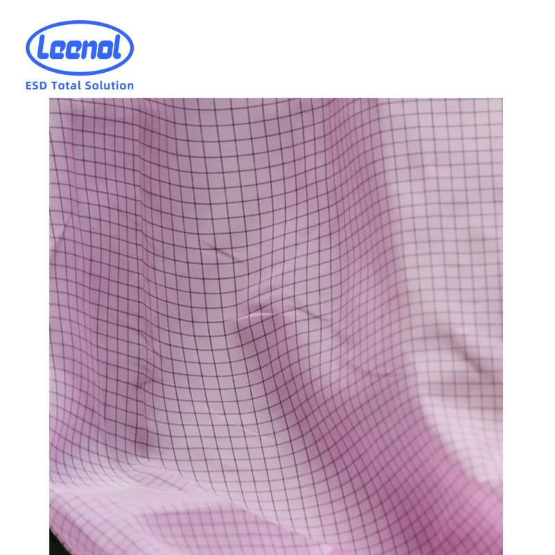 LN-10002 5mm ESD Grid Polyester Fabric Dust Free Clothing Fabric