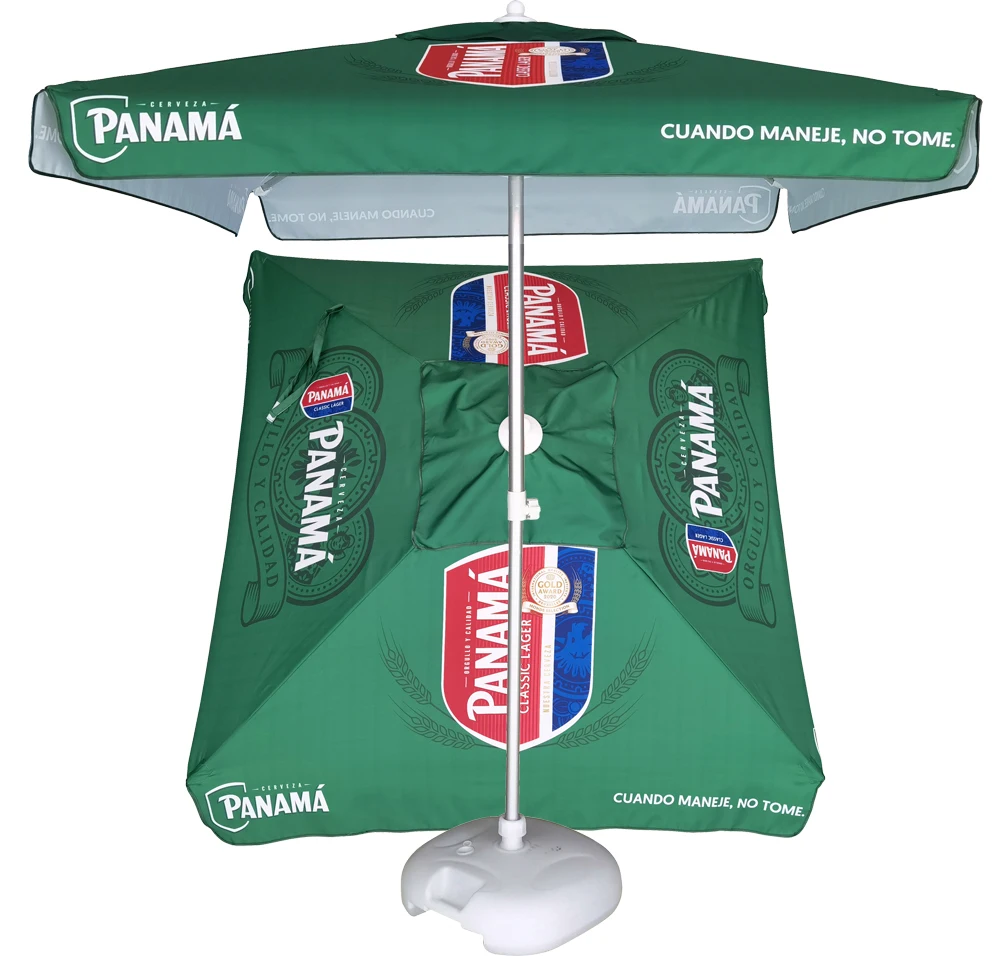 1.8x1.8m square outdoor hexagonal aluminium patio umbrella parasol with branded logo