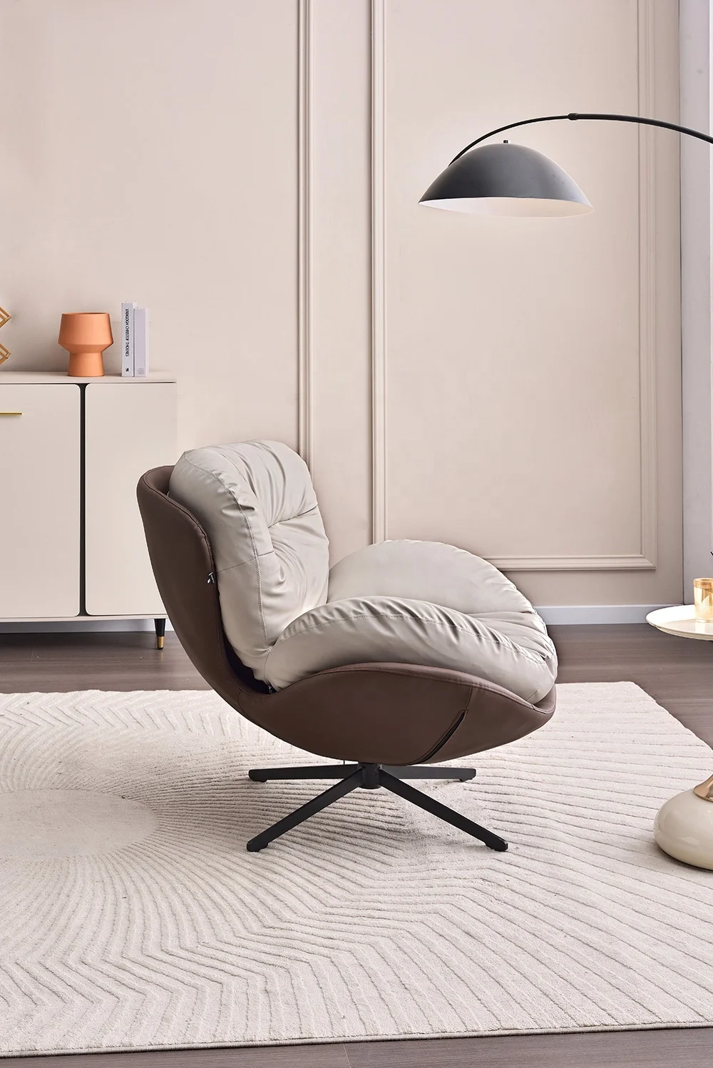 Modern Style Convertible Reversible Velvet Leather Sofa Chair Detachable Seat Cushion Adults Home Office Bedroom Living Room