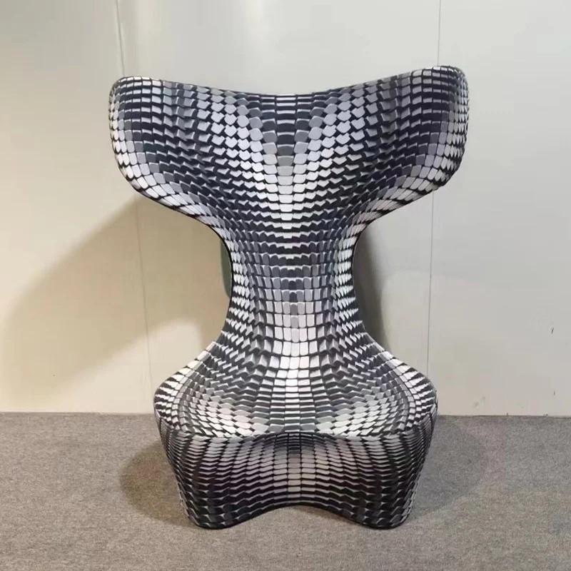 Modern art design whale mermaid tail lounge chair, hotel lobby, creative high back chair