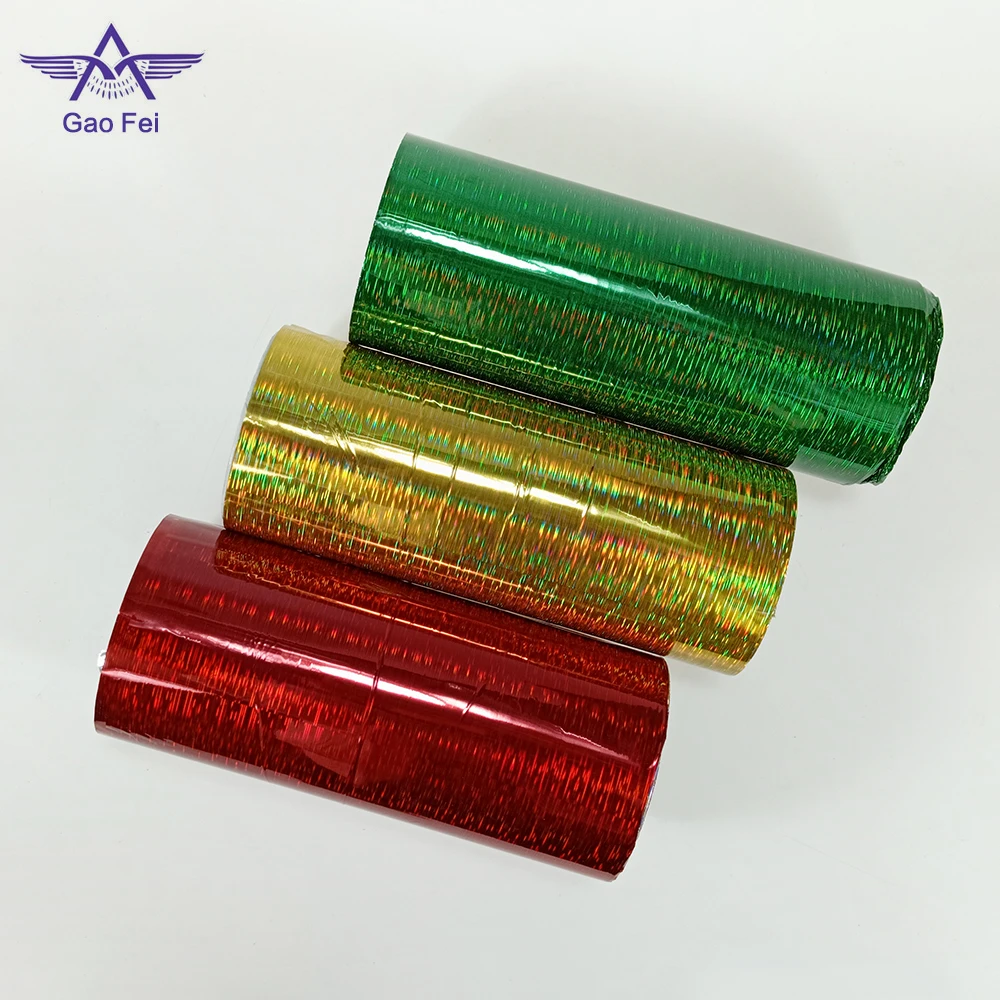 custom thickness 36 micron metallized pet film color coating holographic film
