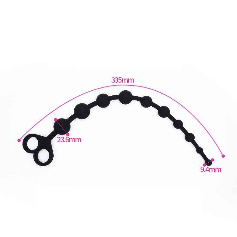 Wholesale Sex Toys Black Silicone  Anal Plug Butt Beads Beaded Slimline Butt Plug 	 Hot Anal Vibrator Toys