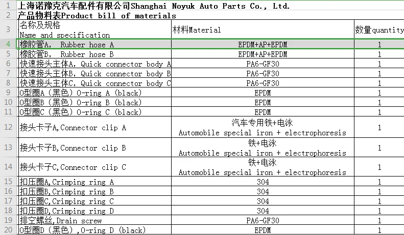 64213400415 6421 3400 415 64 21 3 400 415 Automotive engine cooling system hose coolant hose Coolant water pipe