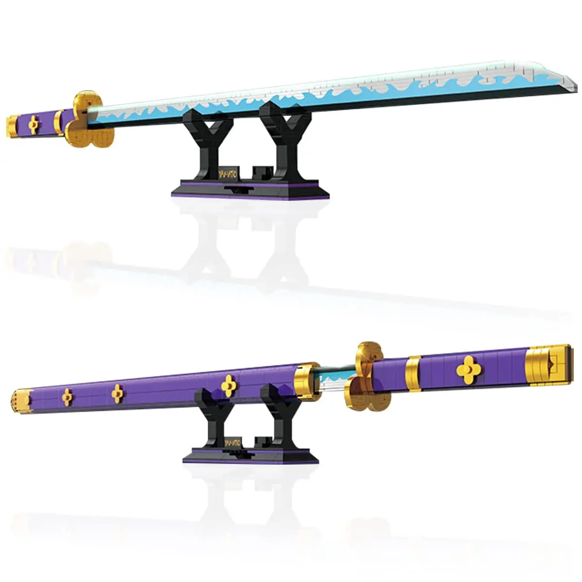Zoro Building Blocks Swords,nma Katana Model Building Bricks Sets with Scabbard and Bracket, One Anime Cosplay Model Decor Piece