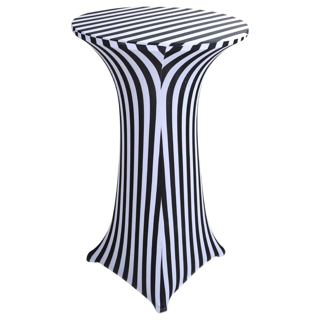 36inch  Black White Striped Round Table Cover High Bar Cocktail Bar Stretch Spandex Table Cloth Table Linen