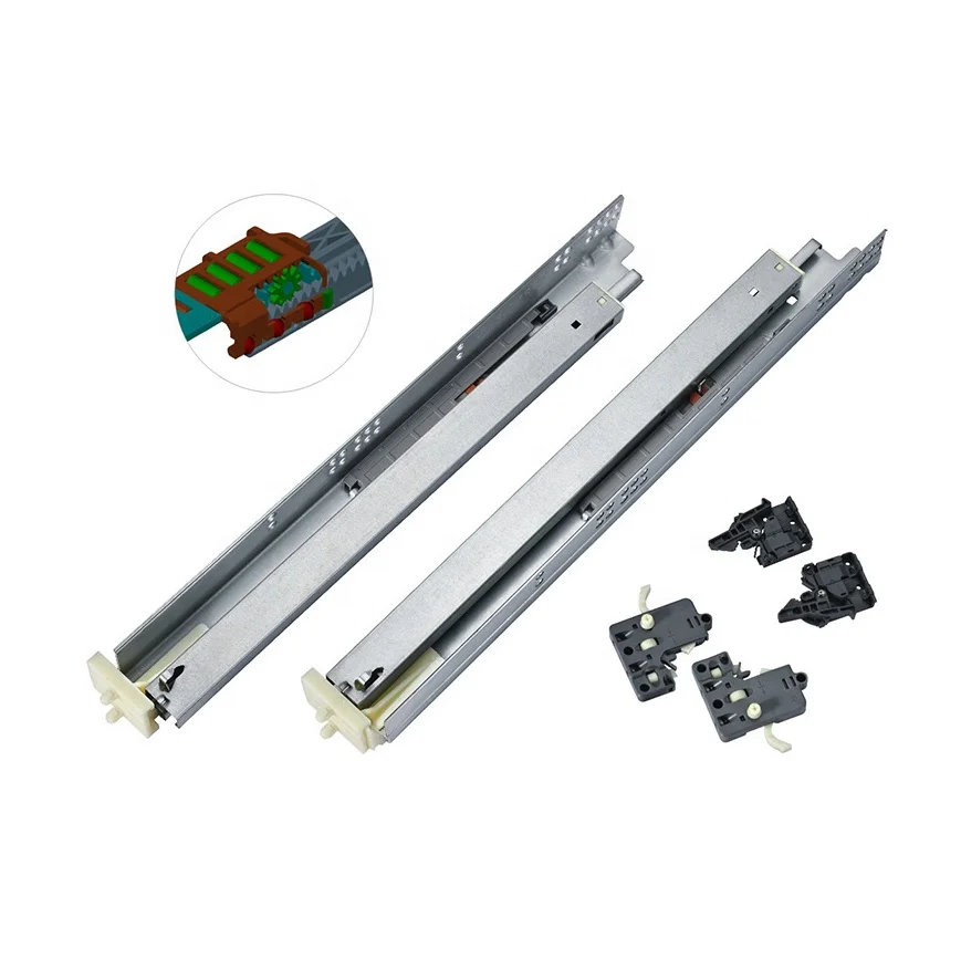 3 Fold Undermount Hidden Full Extension Soft Close Telescopic Damping Drawer Slide Rails
