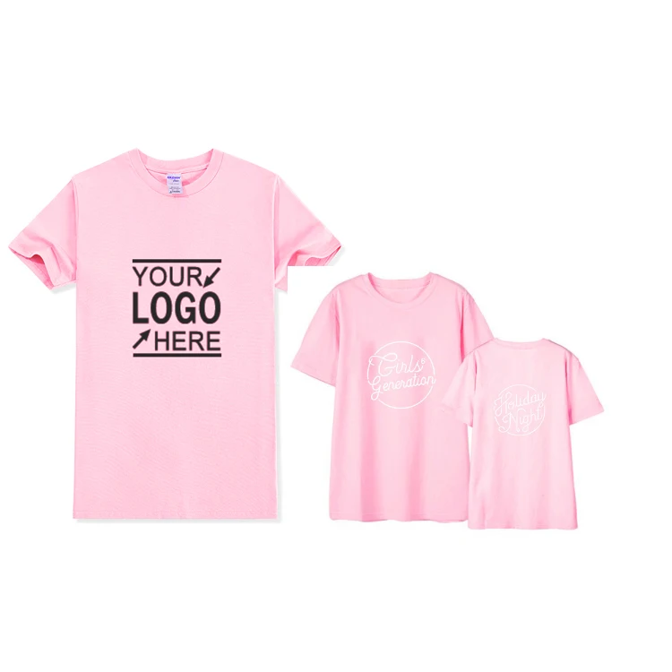 new cheap create your own brand logo and design round neck plain 100% cotton pink t-shirt with short sleeve for summer promotion