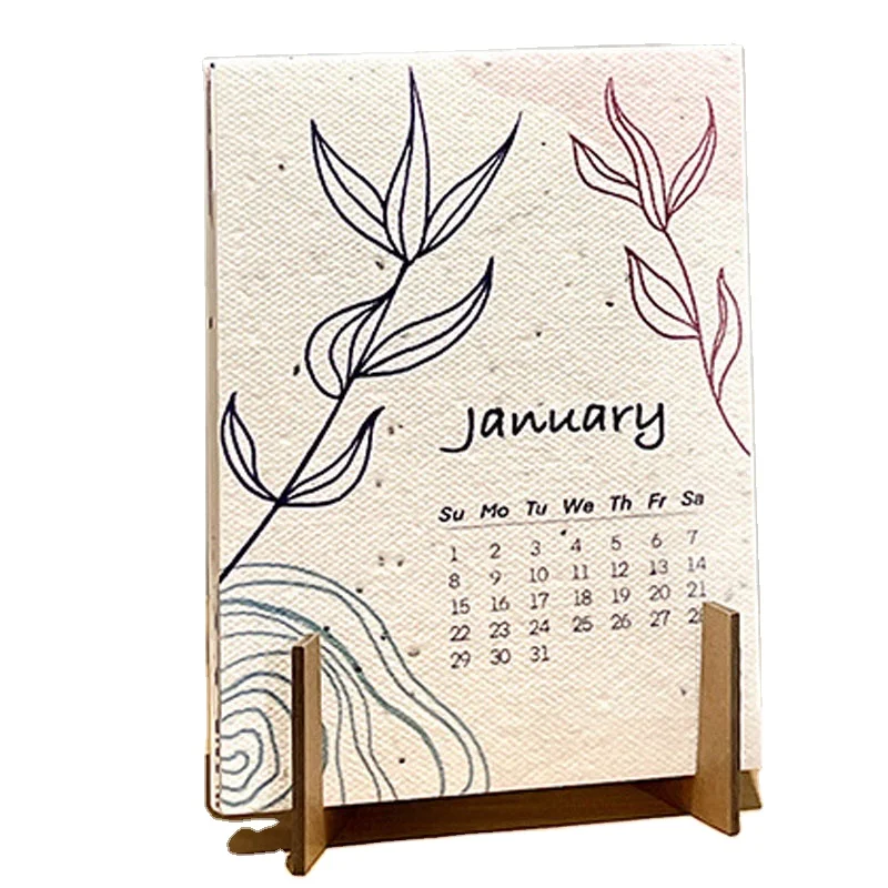 Eco-friendly Promotional Gift Compostable Papers Table Cards Plantable Seed Paper Calendar