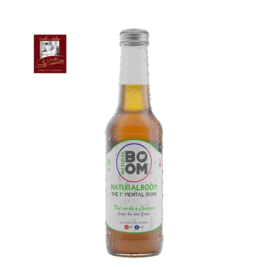 Mental Drink with Green Tea and Ginger 275 ml glass bottle GVERDI Selection Made Italy Soft Tea based drink hot and cold
