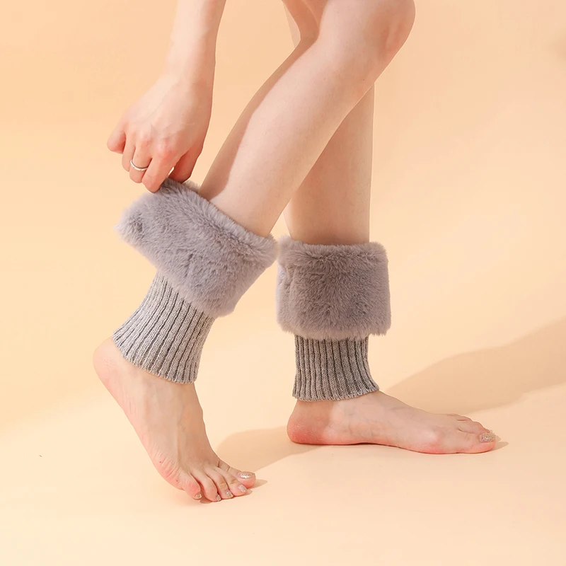 Good Wholesale Cute Dance Womens Socks Short Fur Boot Covers Winter Party Girl Lolita Fur Slouch Leg Warmers