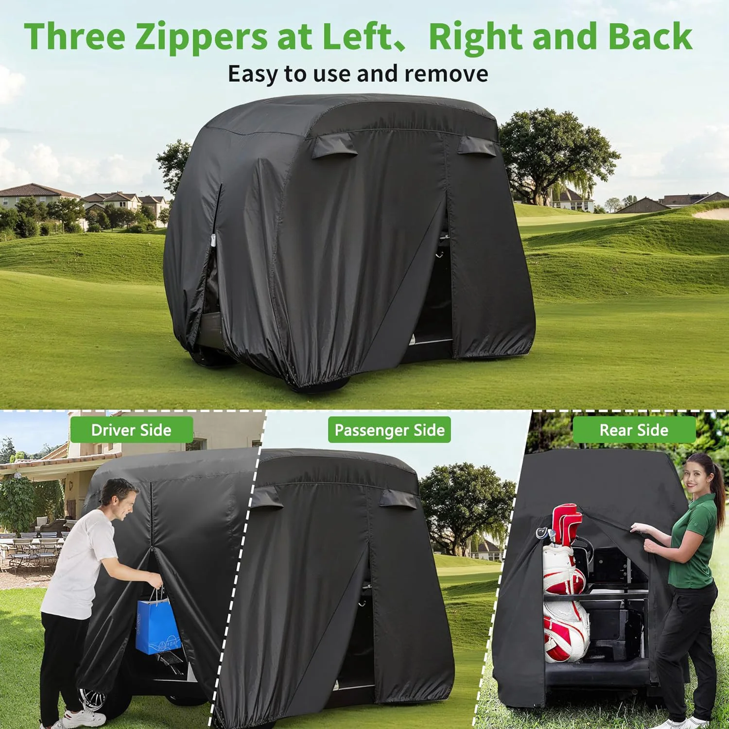 Custom Size Golf Cart Cover Fits for 2 Passengers 4 Passengers Golf Cart Covers