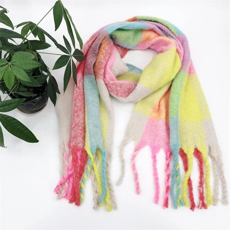 Competitive Price Popular Neon Color Woven Winter Warm Scarf For Women