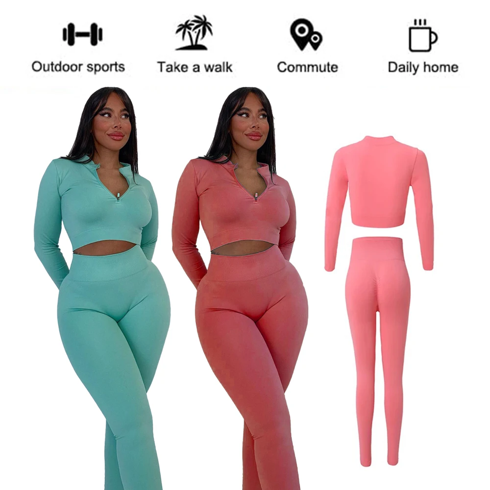 5 Pcs New Sexy Seamless Ropa De Yoga De Mujer Fitness Clothes for Women, Stylish Gym Bra + Top + Training Booty Shorts Leggings