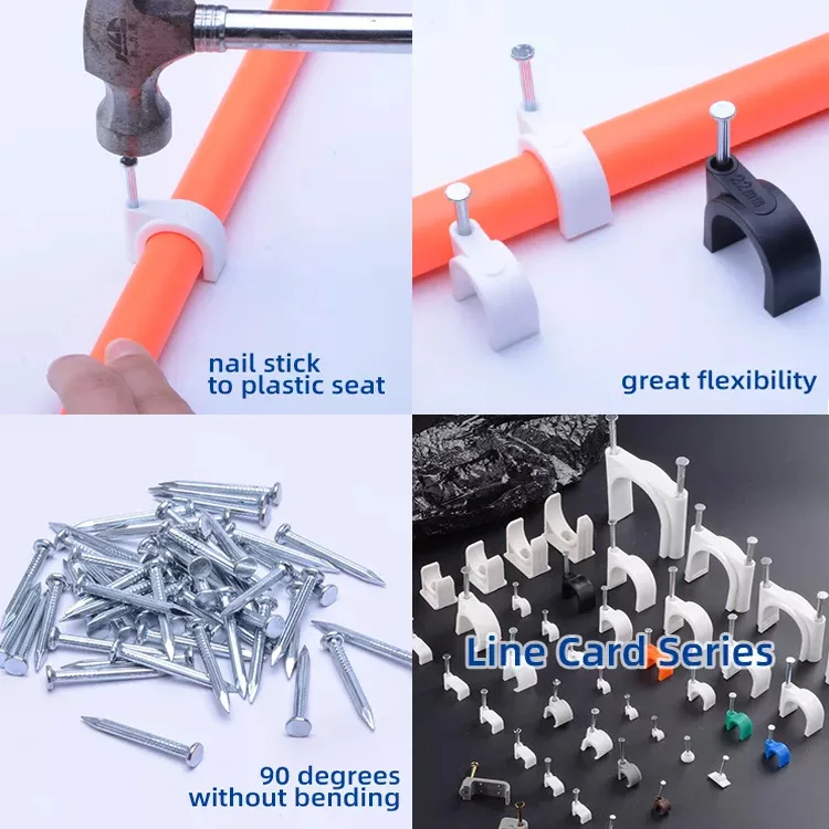 Plastic Double Nail Flat Cable Clip Indoor Telephone Wire Cable Clips