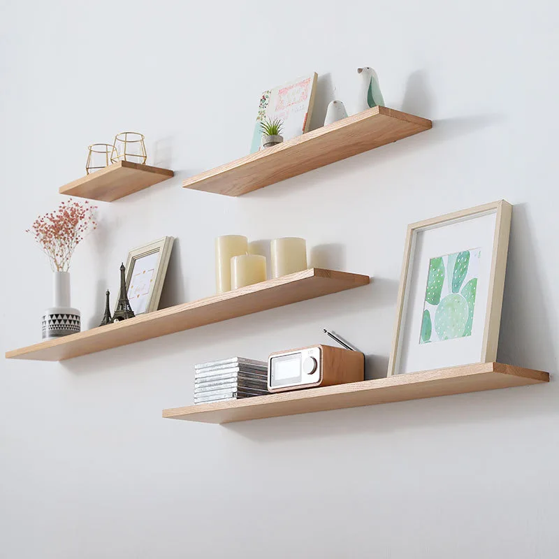 Custom Wholesale assembly MDF floating home wall rustic wood shelf storage decor furniture
