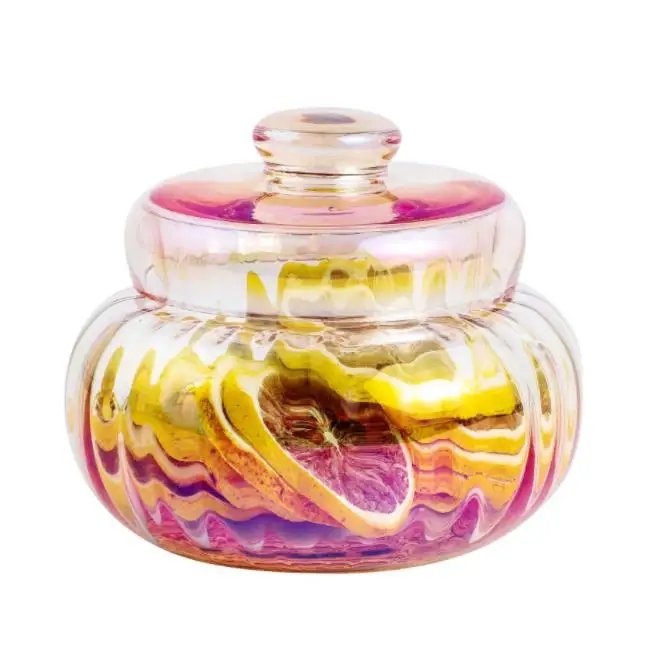 Simple pumpkin shaped glass jars with lid grocery storage jars candy jars kitchenware