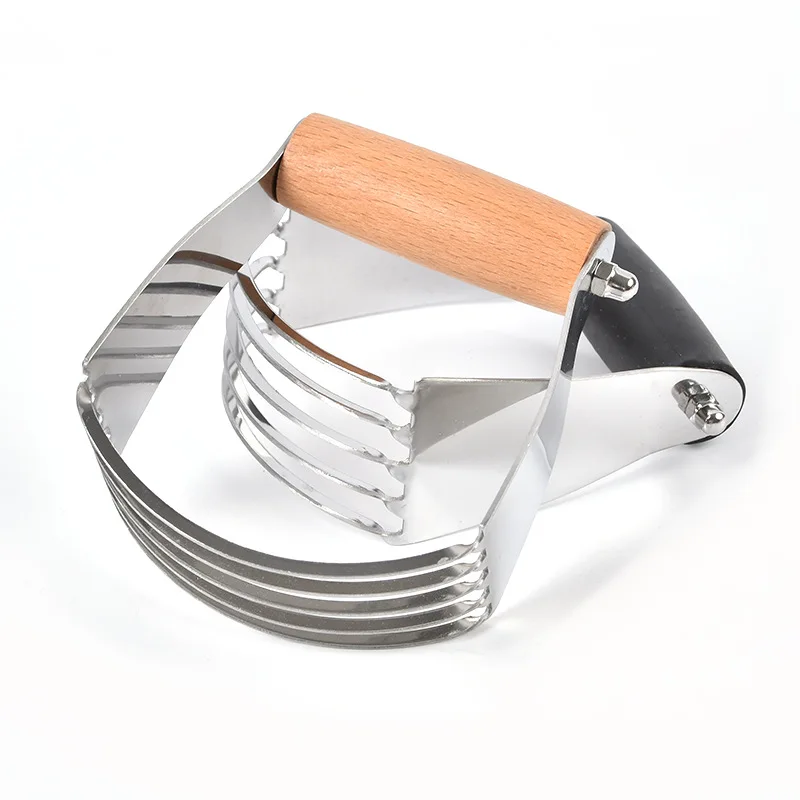 Dough Blender with Wooden Handle, Top Professional Pastry Cutter with Heavy Duty Stainless Steel Blades