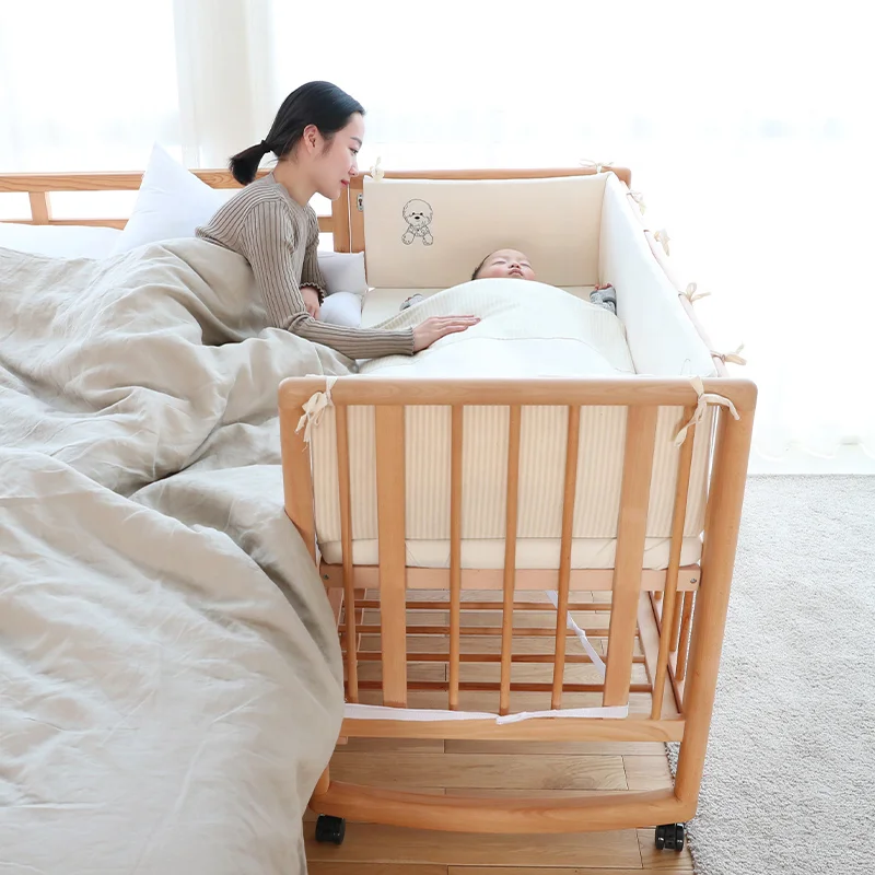 Wooden Baby Cradle Crib Bed New Born Baby Cribs Solid Wood Rocking Cradles Solid Wood Baby Cribs