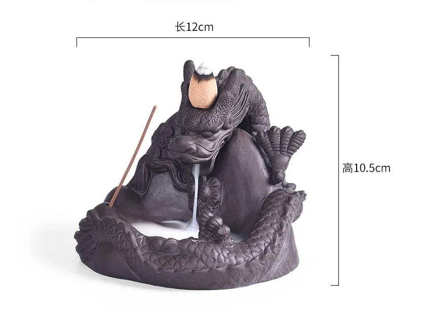 Orthodox Incense New Burner Mubkhar Incense Burner Waterfall Smoke Dragon Incense Holder Custom Dragon Head Stone Ceramic 800g