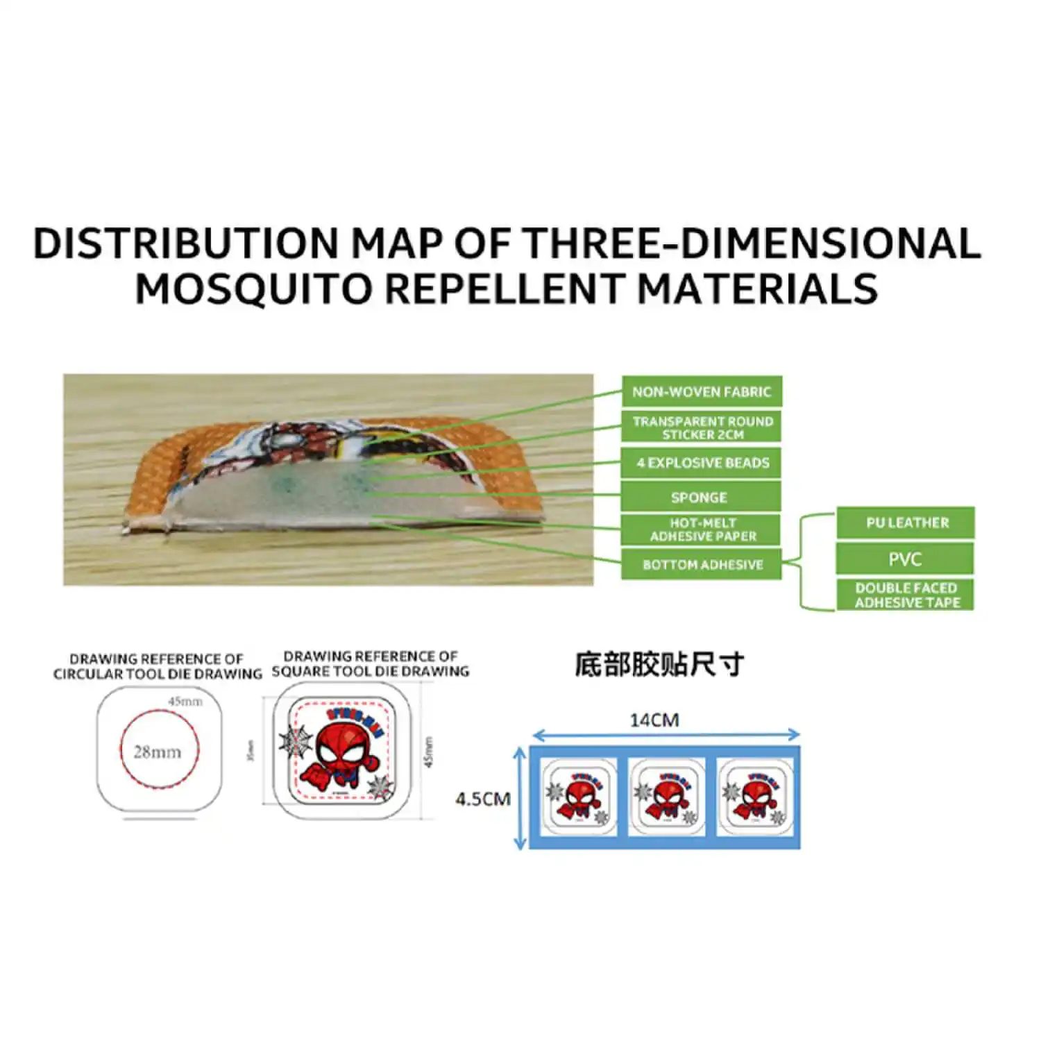 Dayoung New Custom Outdoor Anti Mosquito Stickers Kids Mosquito Repellent Patch With Burst Essential Oil Beads