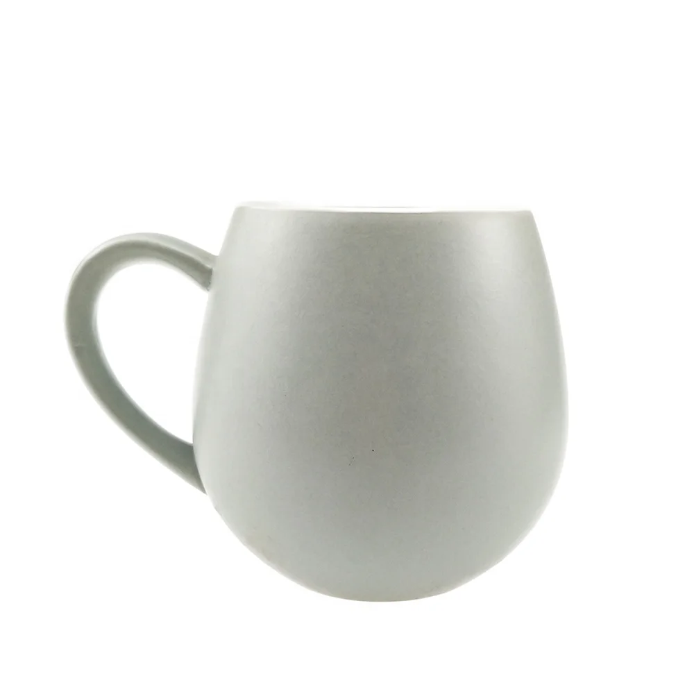 Wholesale Custom Logo Stoneware Matte Light Grey Personalized Sublimation Mug