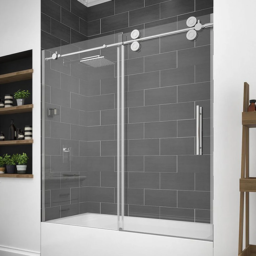 Indoor Bathroom Hinge Folding Enclosed Tub Shower Cabins Rectangle Bath With Tub Shower Rooms