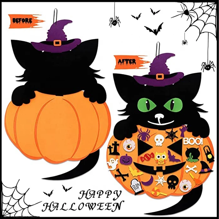 2022 Halloween DIY Pumpkin Cat Felt Set decoration toys