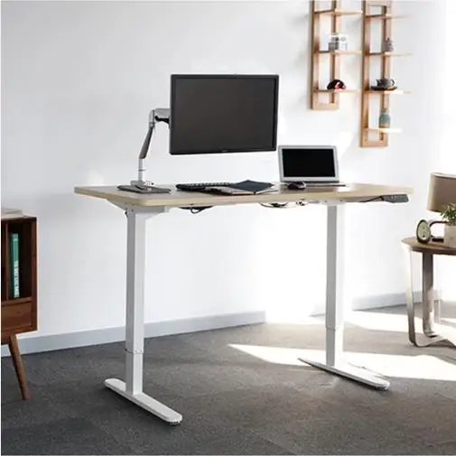 Three-section Cylindrical legs Standing Up Dual Motor Electric Standing Desk Frame Adjustable office desk