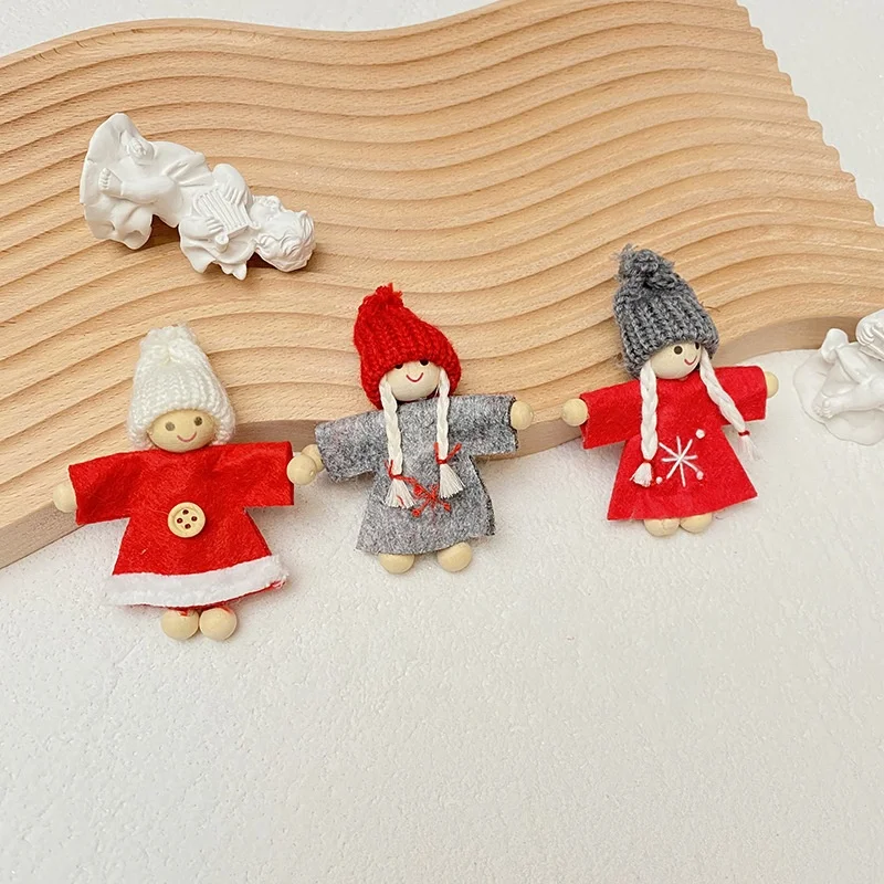 New Arrivals Christmas Wooden Toys Mini Dolls Plush Gnome Santa snowmen Gifts Products Christmas Tree hanging Ornaments