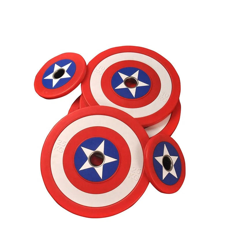 
Captain America Bells PU Fixed Barbells Weight Plates Environmental Protection 