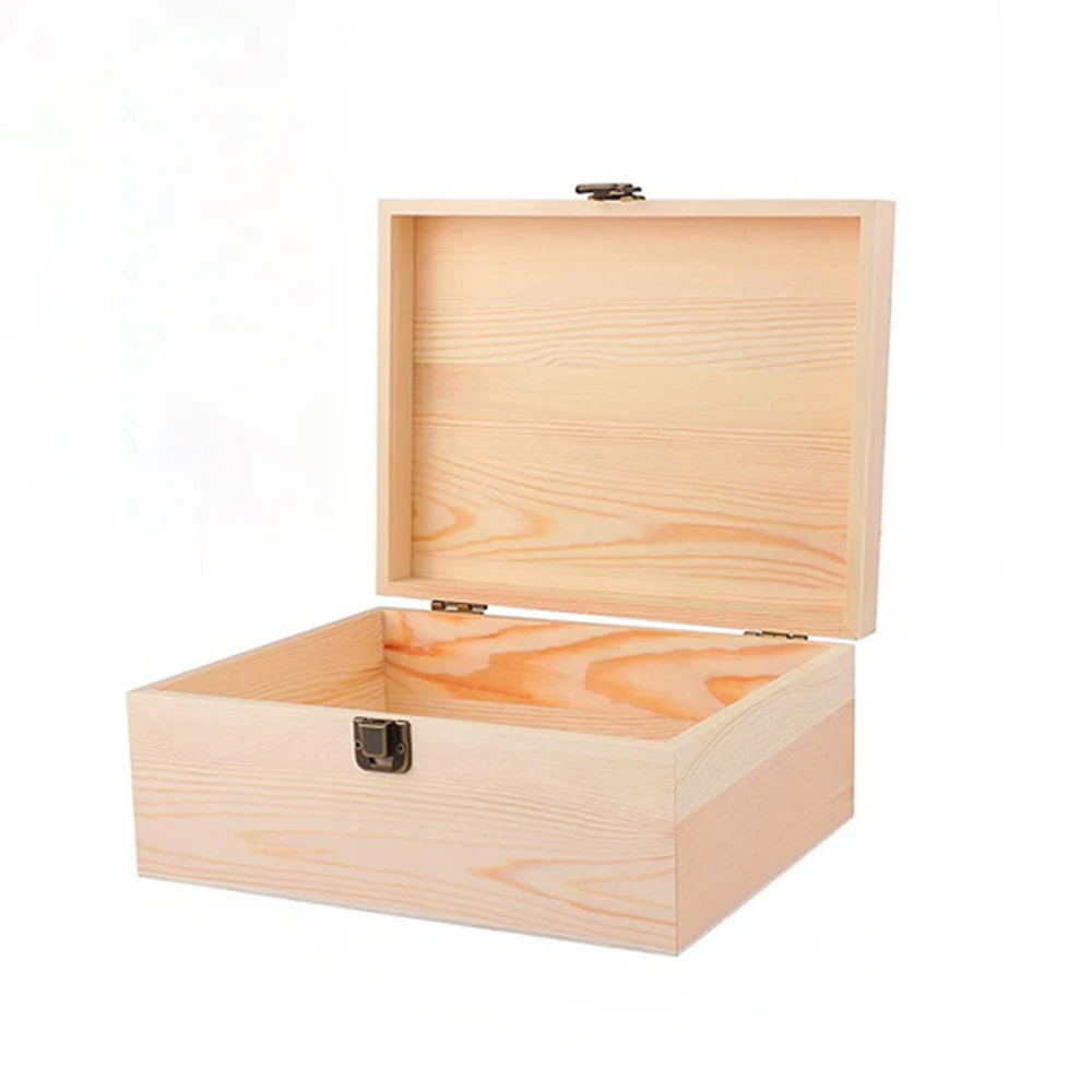 Hot Selling Pine Wood Natural Color Fruit Ring Necklace Candy Storage Tabletop Lock Flip Lid Custom Logo Gift Box Packaging