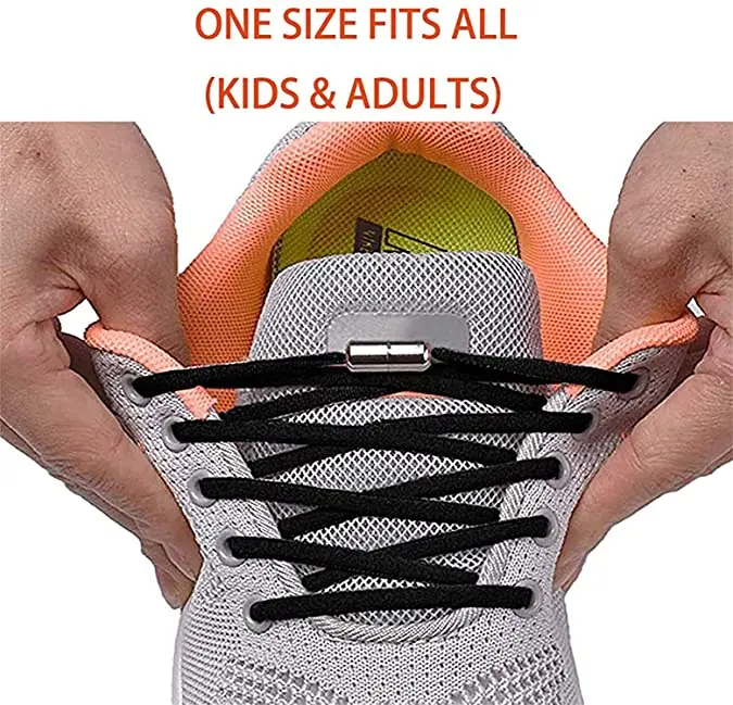 No Tie Elastic Shoe Laces Lock Buckles Accessory Tip Ends Connector Metal Capsule Clasps