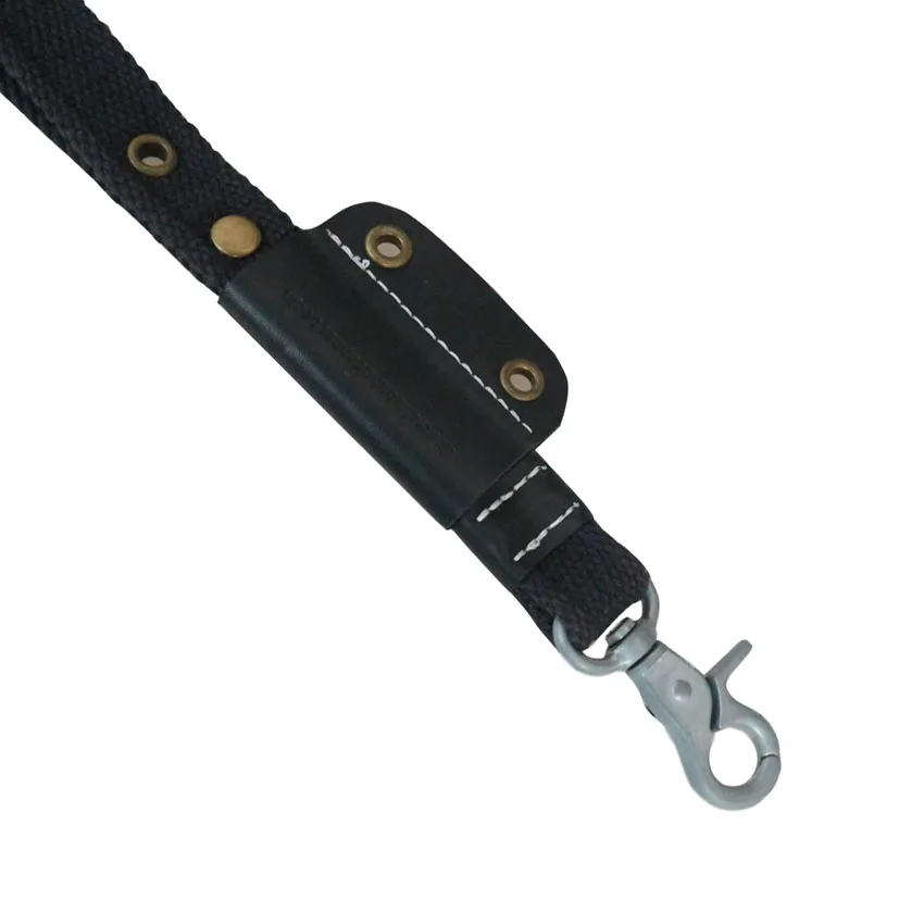 Black rugged lanyard custom OEM rivet neck strap for key and wallet